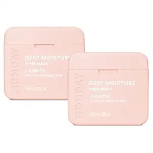 MONDAY HAIRCARE DEEP MOISTURE Hair Mask with Keratin, Argan Oil, Shea Butter & Coconut Oil for Dry to Damaged Hair 250 mL (Dual Pack)