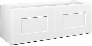 Design House 543272 Brookings Unassembled RTA (Ready-to-Assemble) Shaker Style Bridge Wall Kitchen Cabinet W3312 33x12x12, White