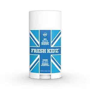 Fresh Kidz Blue Stick Deodorant for Boys 2.65oz, Aluminum & Baking Soda Free Kids Deodorant, 24 Hour Odor Protection for Tweens & Teens, Natural Deodorant for Sensitive Skin, Vegan & Cruelty Free