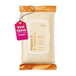Vitamin C & Vitamin E Face Wipes – Dermatologist Tested, Anti-Aging, Korean Skin Care – Removes Makeup, Hydrates, Softens The Look Of Fine Lines – Vegan, Clean Beauty – 60 Count