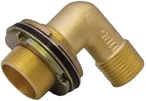 Waterline Bronze Shower Arm Elbow - MPT/Sweat | Double Flange Attachment Fitting for Showerhead and Bathtub Faucet Spout | Bathroom Plumbing Installation Metal 90 Degree Joint Secure Bath Tub Mount