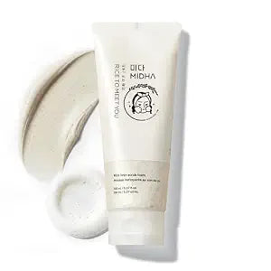 MIDHA Rice Bran Scrub Foam Cleanser, Texture Refining & Pore Clarifying Face Wash for Smooth, Glowing Skin, Gentle Daily Exfoliation, Korean Skincare, 5.07 fl oz