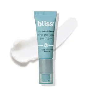 Bliss Peek Performance Overnight Repair Eye Cream, 5% Niacinamide, 0.7 Oz