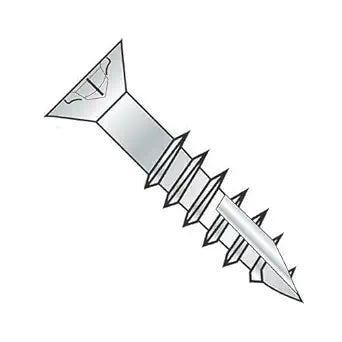 #9 x 2 1/2" Deep Thread Wood Screws/Square/Flat Head/Steel/Zinc/Type 17 Pt/with Nibs/Type 17 Point/with Nibs / 2/3 Thread (Carton: 1,000 pcs)