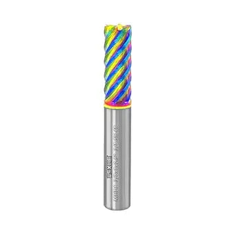 Tools Carbide End Mills,6 Flute Square Milling CutterDLC Coating High Helix Angle for Aluminum, Copper Finshing Milling Processing - 3/8 Shank (3/8-2.5" 1PCS)