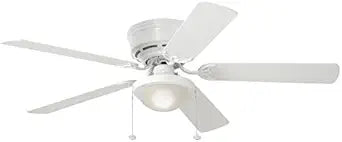 Harbor Breeze Armitage 52-in White Indoor Flush Mount Ceiling Fan with Light Kit