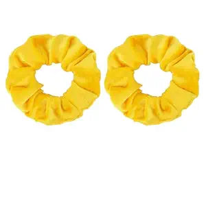 YISSION 2 Pcs Yellow Velvet Hair Scrunchies for Women Girls Thick Hair Ties Fashion Hair Bands Ponytail Holders Yellow Hair Accessories for Women Girls