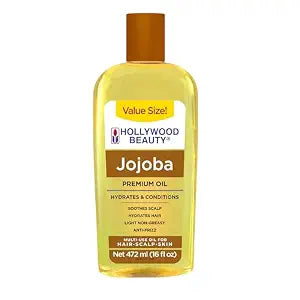 Hollywood Beauty Jojoba Oil for Hair, Scalp, and Skin, VALUE SIZE 16 fl oz - Hydrates and Conditions