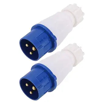 MECCANIXITY 2Pcs 16A 3 Pin CEE Industrial Plug Connector 220-240V 2P+E