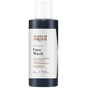 Scotch Porter Restoring Face Wash - Non-Stripping Gel Cleanser (1-Pack)