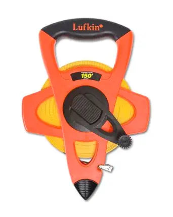 Crescent Lufkin 1/2" x 150' Hi-Viz Orange Engineer's Fiberglass Tape Measure - FE150D