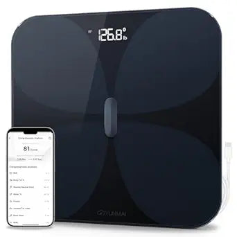 Yunmai Smart Scale with BMI, Body Fat, Muscle Mass, Body Weight, Body Fat Scale, 13 Body Composition Scale, Accurate Digital Bathroom Scale Bluetooth, Apple Health Compatible, Rechargeable 400lb