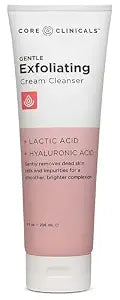 Gentle Exfoliating Cream Cleanser — Lactic Acid & Hyaluronic Acid | Removes Impurities, Smooths & Hydrates (8 Fl Oz)