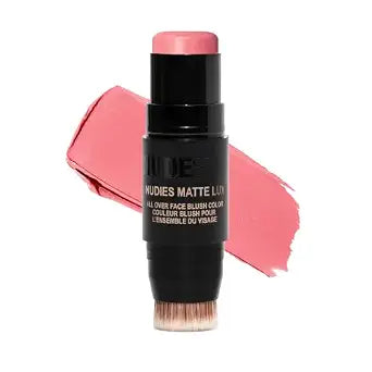 Nudestix Nudies Matte Lux ��� 3-in-1 Soft-Matte Blush Stick for Cheeks, Eyes & Lips with Built-In Brush | Cream-to-Powder Finish with Blurring Effect | Clean, Vegan, Travel-Friendly