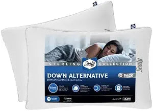 Sterling Collection Down-Alternative Pillow,2-Pack-(18in x 36in) King Size Bed Pillows for Sleeping,400 Thread Count Tencel & Cotton Cover Blend,Pillow Support:Medium,Moisture Wicking Fabric