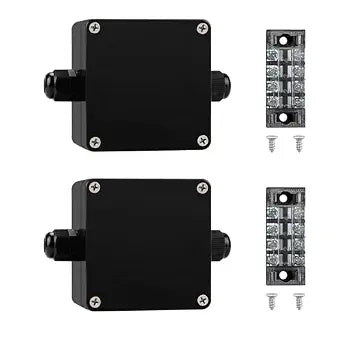 ABS IP67 Waterproof Dustproof Electrical Junction Box, with 15A 600V Barrier Terminal Cable Connector, 1IN/1Out Power Junction Box2.48 * 2.28 * 1.37in