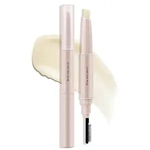Boobeen Brow Wax Clear, Waterproof Eyebrow Wax Styling Pencil, Shaping with Slanted Tip Application, Long-Lasting Hold