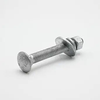 5/16"-18 x 2-1/4" (100 Pack) Hot Dipped Galvanized Carriage Bolt Kit Grade 307A, W/ 100 Flat Washers, 100 Hex Nuts and 100 Split Lock Washers. Full Thread for Exterior Use by Fastener Depot