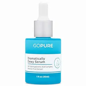 goPure Hyaluronic Acid Dramatically Dewy Serum - Hyaluronic Acid Serum for Face in a Nourishing Formula with Aloe Vera and Hibiscus Extract for Visibly Hydrated, Smoother-Looking Skin - 1 fl oz