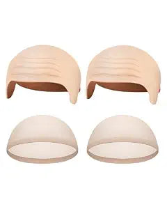 Hoedia 2-Pack Latex Bald Caps for Adults with 2 PCS Wig Caps, 11x7 in