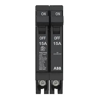 ABB Q-Line Tandem Circuit Breaker 15A/1P Configuration 120/240 VAC