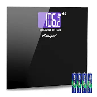440 lb Large LCD Screen Talking Scales for Body Weight,Loud and Clear Voice Talking Scales for Visually Impaired, Talking Bathroom Scale, Includes Batteries & Anti Slip Pad