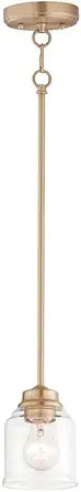 Maxim Lighting Acadia 1-Light Pendant Light | Heritage Finish | Glass Shade | Transitional Pendant Light | Ideal for Kitchen Islands & Dining Rooms | Dimmable | 91260CDHR