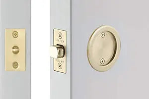 Emtek Tubular Pocket Door (Round Passage, Satin Brass (US4))
