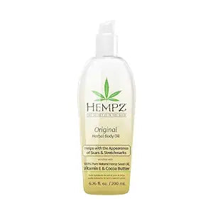 Hempz Hydrating Body Oil for Scars, Original Floral Banana, 6.76 Oz