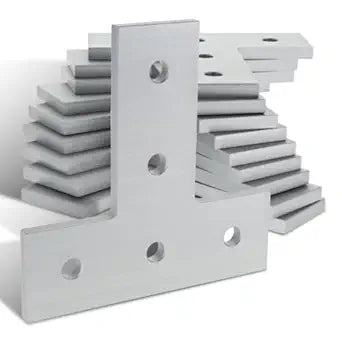 8020, 4480, 15 Series, Aluminum 5 Hole T Tee Flat Plate Bracket Straight Mounting Connector Bracket for 80/20 T Slot Extruded Aluminum Extrusion (Clear Anodize, 10)