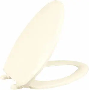 VICAR M-100 Slow Close Elongated Toilet Seat No Slam Quiet Close, Closed Front, Adjustable Fit, Durable Plastic, Biscuit