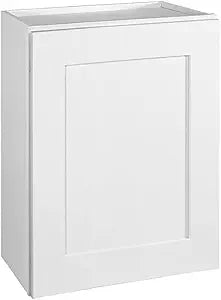 Design House Brookings Shaker Unassembled Wall Kitchen Cabinet W1824, 18 W x 12 D x 24 H, Painted White, Solid Wood, Design House, 561555