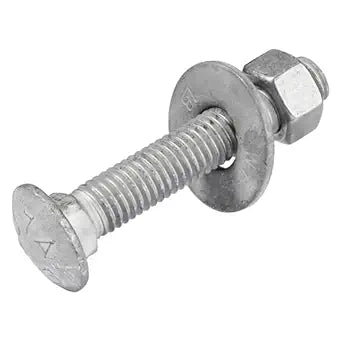 3/8" x 3" (50 Pack) Galvanized Carriage Bolt Kit, Grade 307A, Hot Dip Galvanized for Exterior Use by Makers Bolt