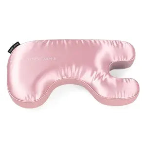 Nurse Jamie Beauty Bear Memory Foam Skincare Pillow Pink Satin Anti-Wrinkle Pillow for Sleep Lines & Skin Support
