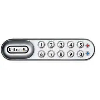 CODELOCKS KL1006KIT-SG RH Silver Grey Finish Zinc Alloy KitLock Electronic Cabinet Lock, Upgraded Batteries, Horizontal Right Hand, 3/8"-1 1/8" Spindle Length