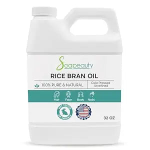 Rice Bran Oil Cold Pressed 100% Pure Natural Skin Hair Soap Making 32 fl oz
