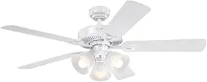 CEILING FAN LED WHT 52"