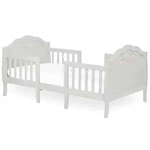 SweetPea Baby Rose 3-in-1 Convertible Toddler Bed in Platinum, Greenguard Gold Certified, JPMA Certified, Safety Rails, Made of Sustainable New Zealand Pinewood