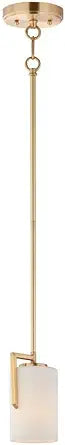 Maxim Lighting Dart 1-Light Pendant Light | Satin Brass Finish | Satin White Glass Shade | Modern Pendant Light | Ideal for Kitchen Islands & Dining Rooms | 91280SWSBR