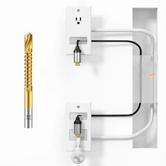 in Wall TV Cable Management Kit, 7ft Cord, Drywall Cutting Drill Bit and Hand Saw Easy, Safe TV Wire Hider for Wall