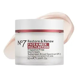 No7 Restore & Renew Fragrance-Free Sculpting Face & Neck Cream, 1.69 Fl Oz