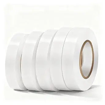 Eliamo 5 Pack White Electrical Tape,High Temp Waterproof Insulating Tape,0.7 inch Wide x 66FT Long, Flame Retardant for Home DIY & Industrial Electrical Repairs
