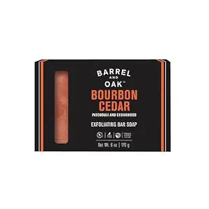 Barrel & Oak Red Clay Exfoliating Bar Soap for Men, Bourbon Cedar, 6 oz