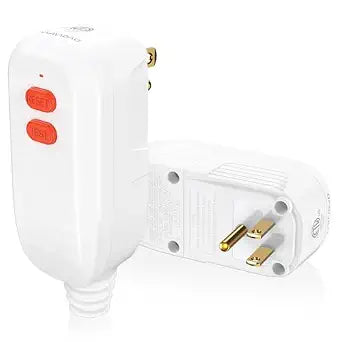 GFCI Replacement Plug Assembly Auto Reset 15 Amp 3 Prongs, 5 Years Warranty, Ground Fault Circuit Interrupter Safety Plug for Pressure Washer, Hot Tub, Air Conditioner, Hair Dryer - White
