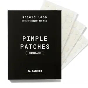 Shield Pimple Patches for Men and Boys, Invisible Hydrocolloid Spot Treatment for Acne Blemishes & Breakouts, 72 Count, Pack of 2