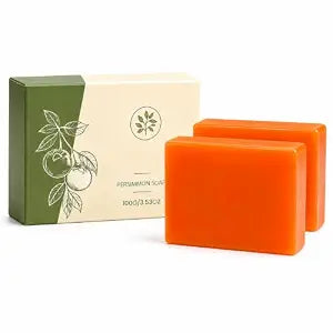 Persimmon Soap for Old People Smell & Nonenal, Deodorizing Body Soap for Age-Related Body Odor, Moisturizing Cleansing Bar for Mature Skin with Natural Persimmon Extract, Men & Women(2 PCS)