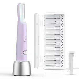 BNU Dermaplane Razor for Women Face, Peach Fuzz & Exfoliation with Light (Pale Purple)