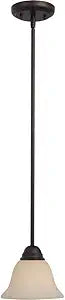 Maxim 92200FIOI Manor 1-Light Mini Pendant, Oil Rubbed Bronze Finish, Frosted Ivory Glass, MB Incandescent Incandescent Bulb , 100W Max., Dry Safety Rating, Standard Dimmable, Glass Shade Material, 6900 Rated Lumens
