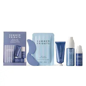 Summer Fridays Jet Lag��� Essentials - Mini Hydrating Skin Care Set With Jet Lag��� Mask, Eye Patches, Deep Hydration Face Serum & Hydration Mist - Travel Size Skincare Kit & Gift Set (4 Count)