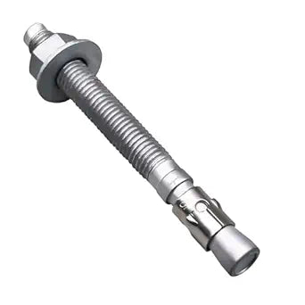 5/8 Concrete Anchors, Galvanized Carbon Steel Wedge Anchors with Washer and Nut, 5/8 Inch OD x 6 Inch Length, Bulk Pack Anchor Bolts for Concrete (20 pcs)